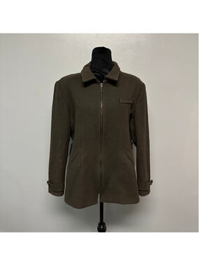 Women's Jonathan Michael Brown Wool Blend Pea Coat L full zip jacket